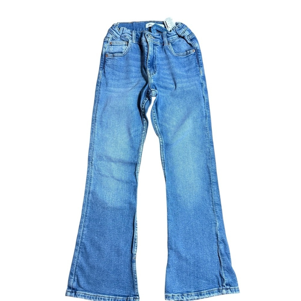 Zara|Kids Light/Medium Blue Wash Flare Jeans – Adjustable Waist – Size 10